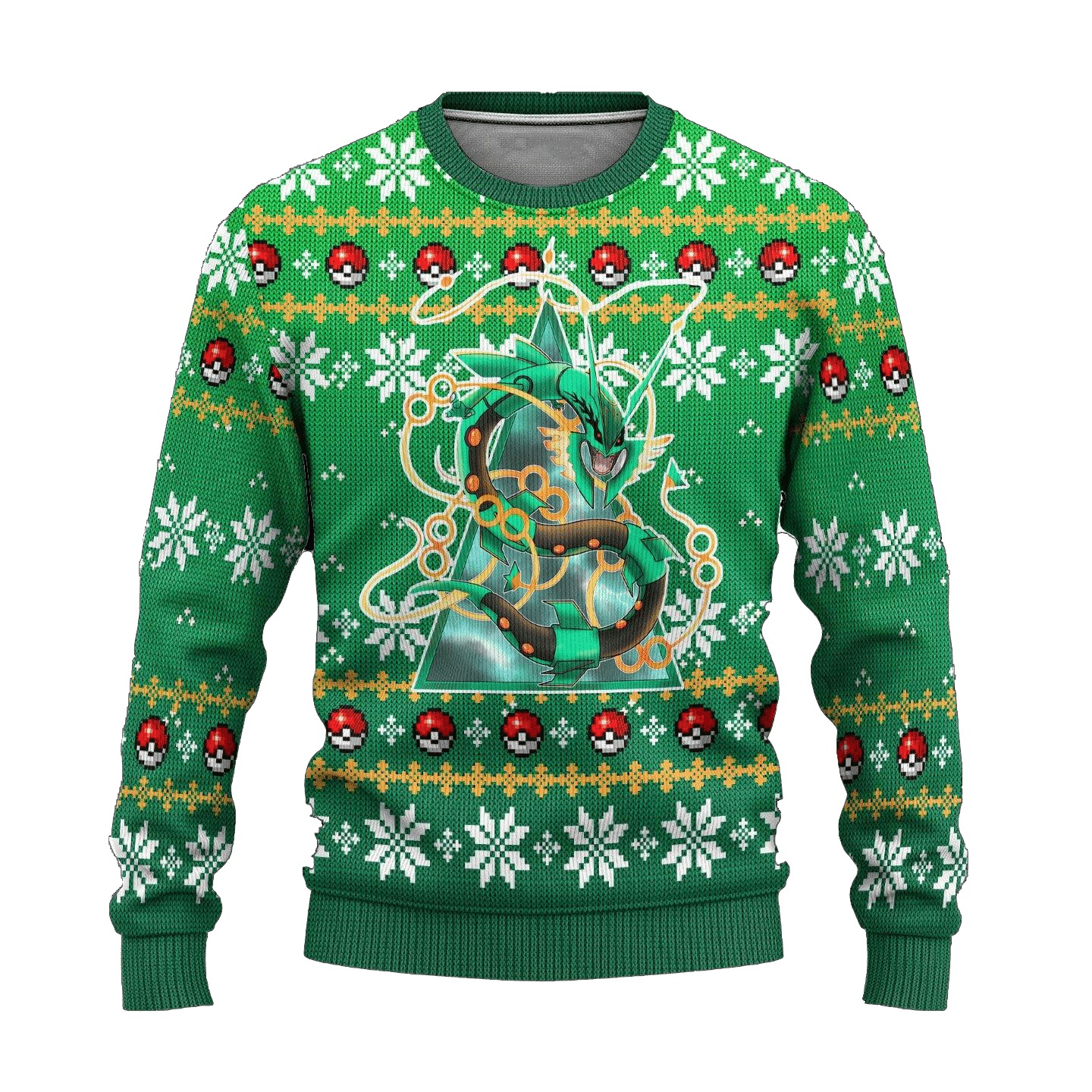 Anime Rayquaza Green Christmas Sweater Gifts 1