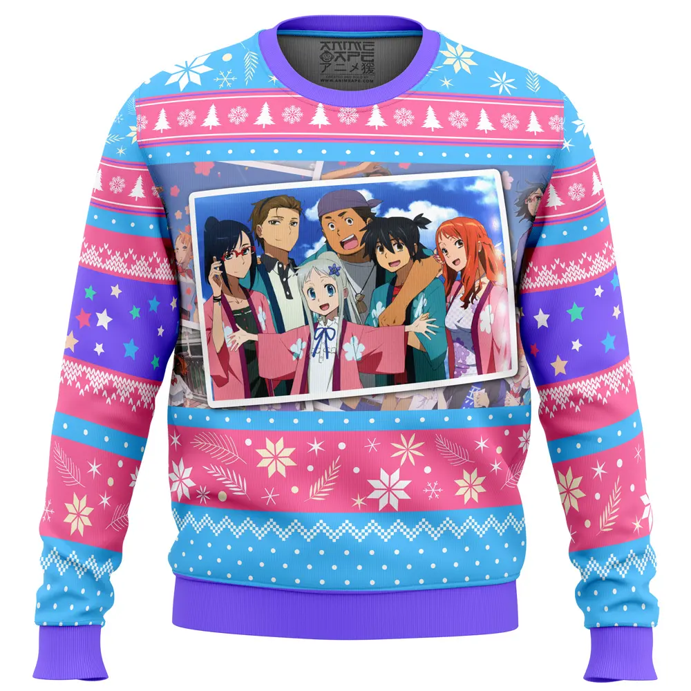 Anohana Anohana The Flower We Saw That Day Ugly Christmas Sweater FRONT mockup