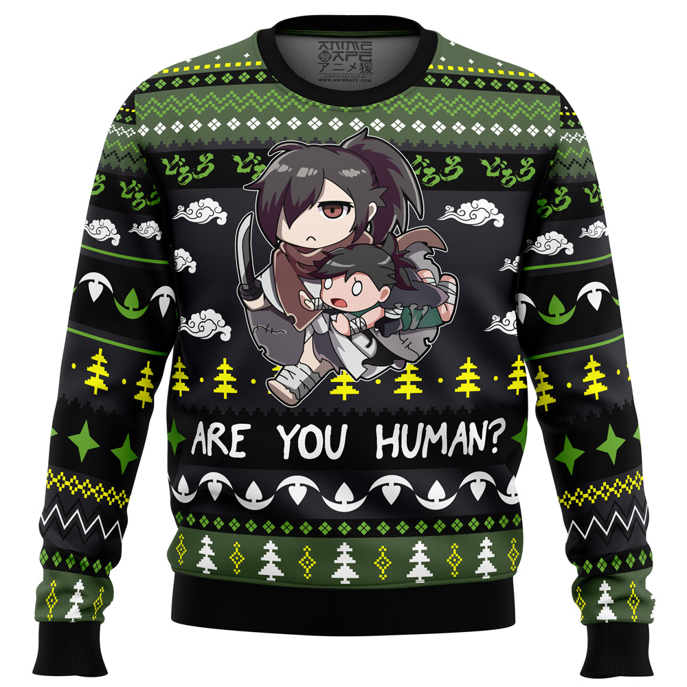 Are You Human Dororo Ugly Christmas Sweater FRONT mockup