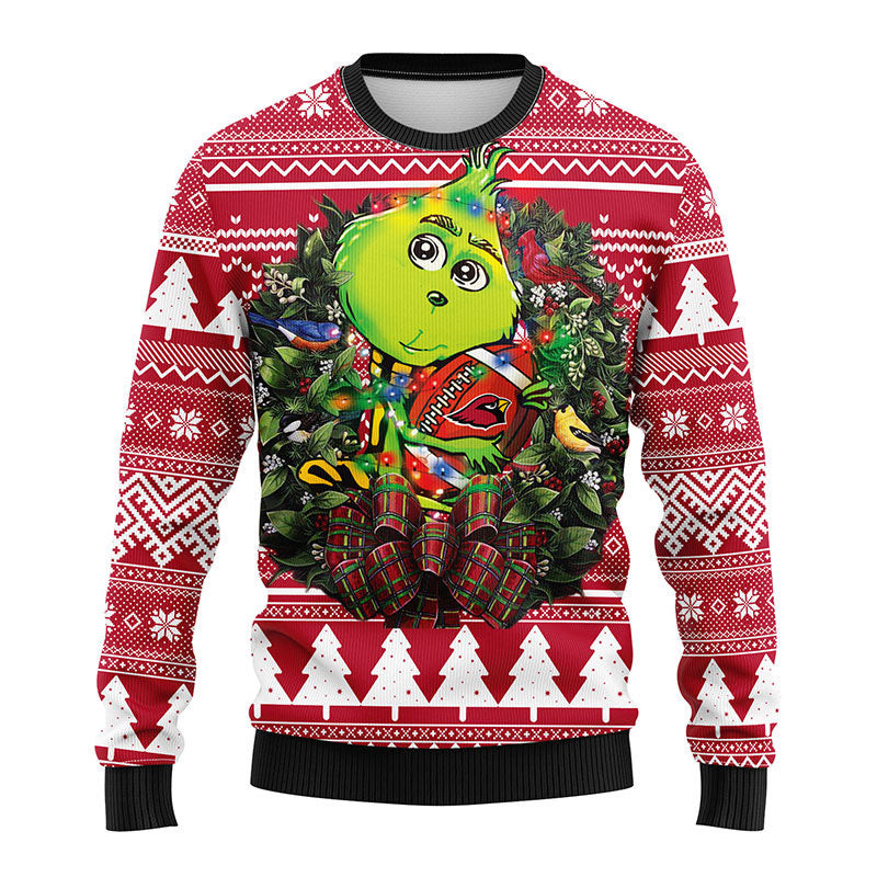 Arizona Cardinals Grinch Hug Ugly Christmas Sweater 1