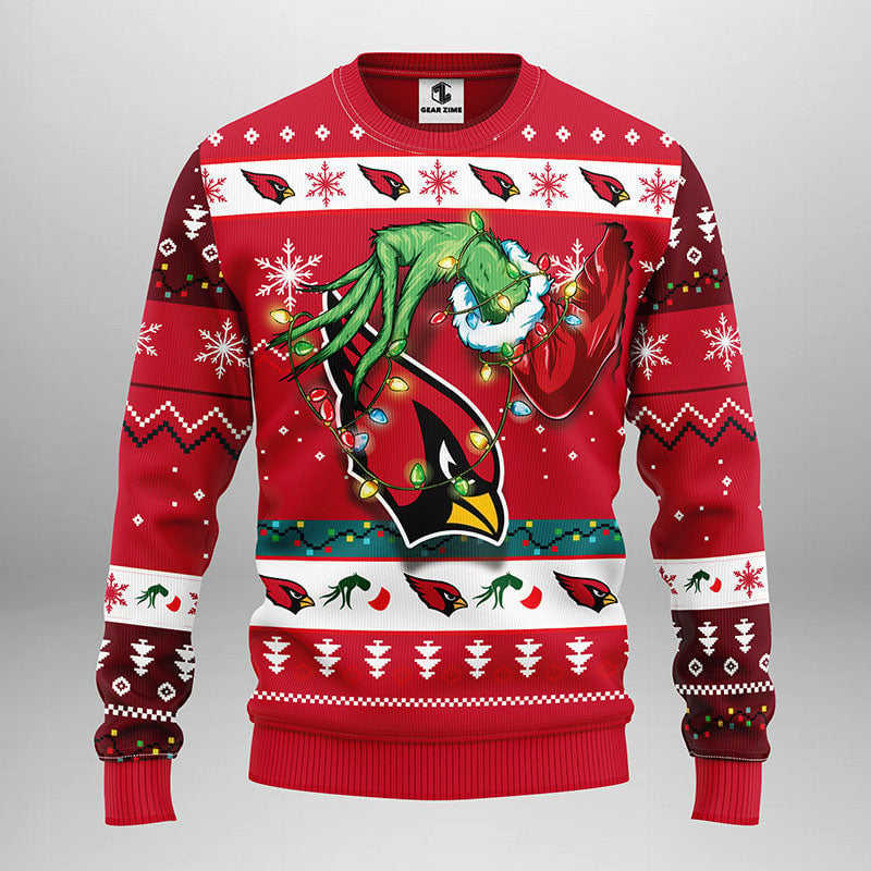 Arizona Cardinals Grinch Ugly Christmas Sweater 1