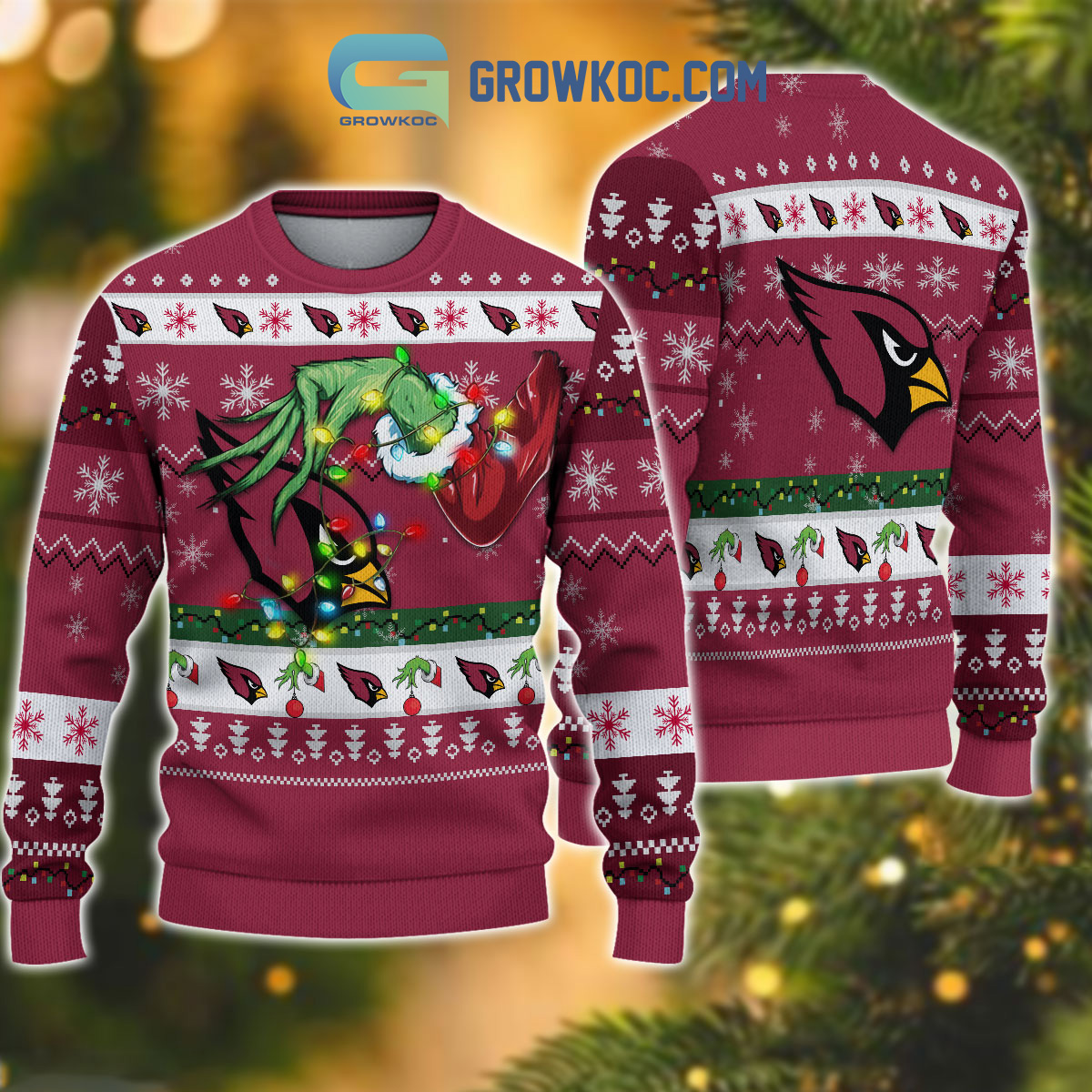 Arizona Cardinals NFL Grinch Christmas Ugly Sweater2B1 e60bZ