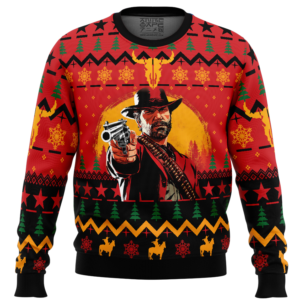 Arthur Morgan Red Dead Redemption Ugly Christmas Sweater FRONT mockup