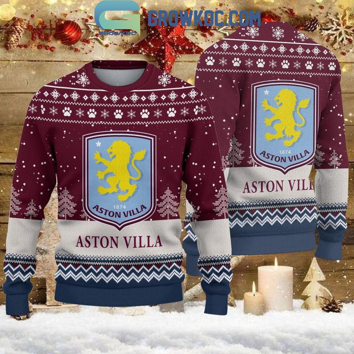 Aston Villa The Villans England Premier League Christmas Ugly Sweater 1 0V8Wn