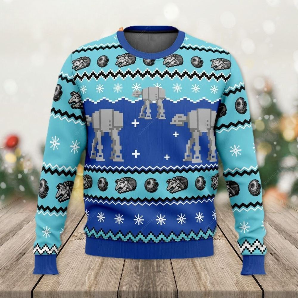 At Walker Presents For Xmas Star Wars Ugly Christmas Sweater 1