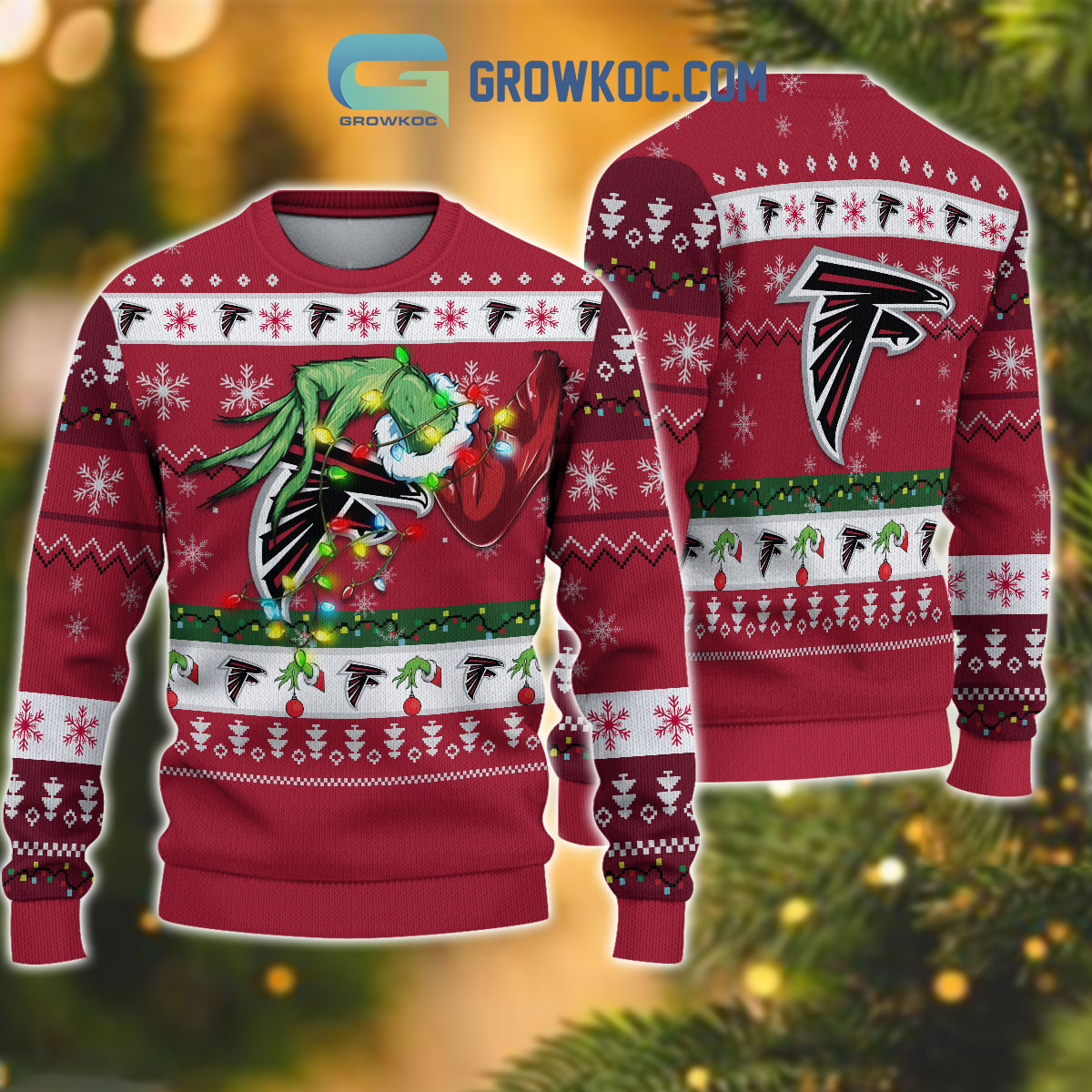 Atlanta Falcons NFL Grinch Christmas Ugly Sweater2B1 HVHN3