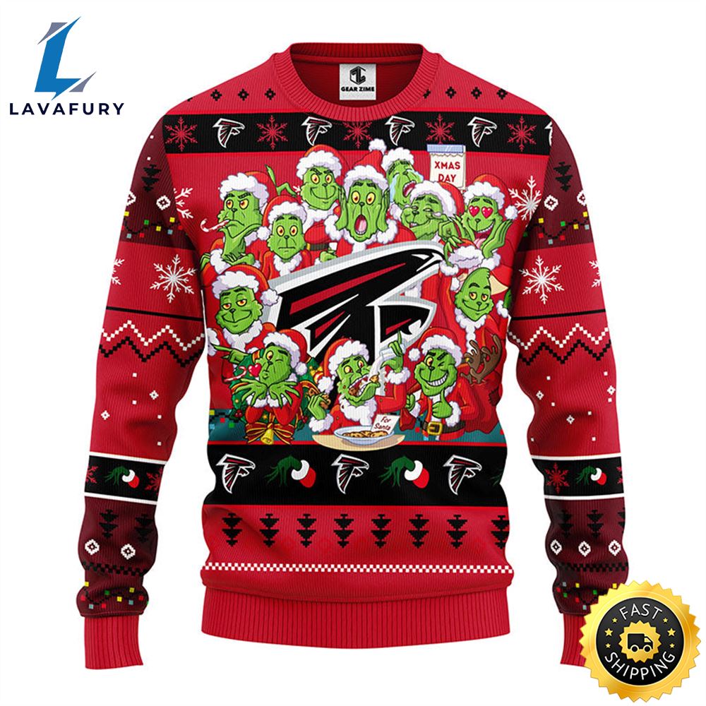Atlanta Falcons 12 Grinch Xmas Day Christmas Ugly Sweater 1 hh0vfk