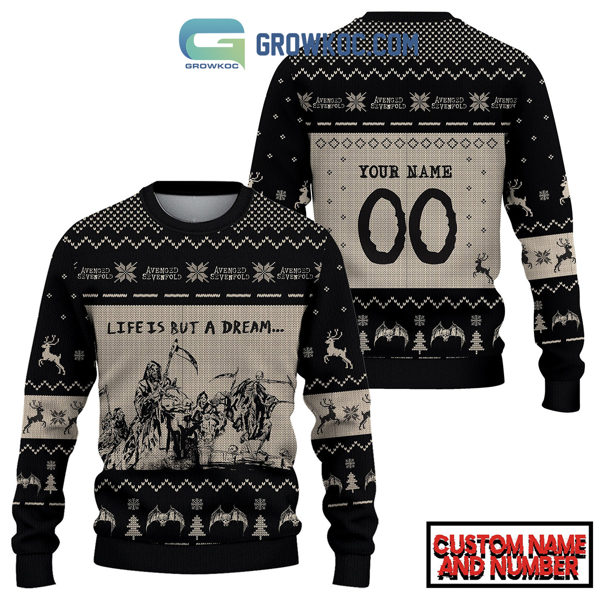 Avenged Sevenfold Life Is But A Dream Personalized Ugly Sweater2B1 r5PSB