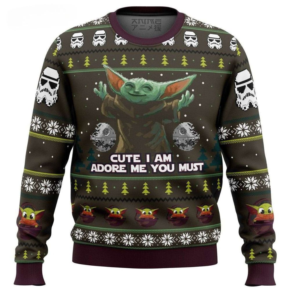 Baby Yoda Cute I Am Mandalorion Star Wars Ugly Christmas Sweater 1