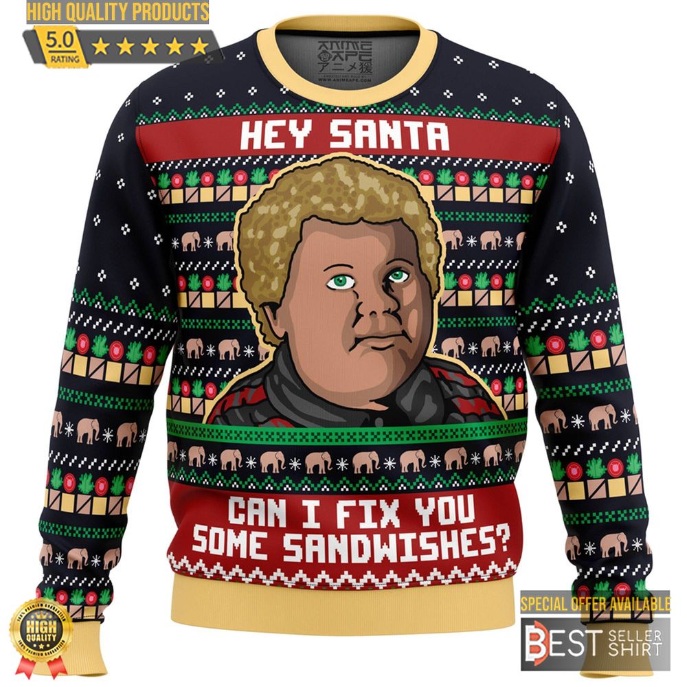 Bad Santa Ugly Christmas Sweatshirt Thurman Merman Willie Soke Ugly Sweater Can I Fix You Some Sandwiches 1