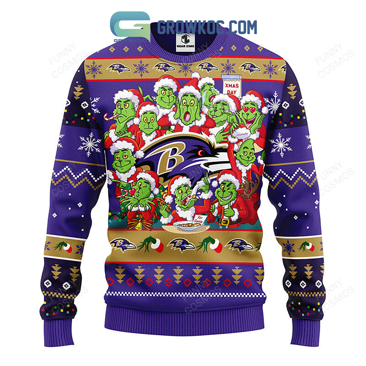 Baltimore Ravens 12 Grinch Xmas Day Christmas Ugly Sweater2B1 2aWdv