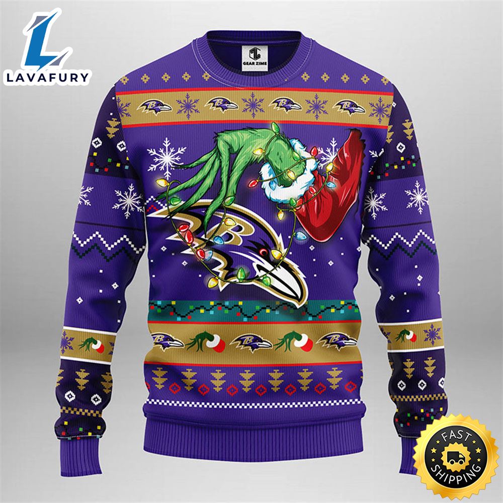 Baltimore Ravens Grinch Christmas Ugly Sweater 1 jsxlaz