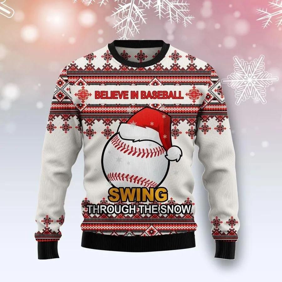 Baseball Santa Hat Ugly Christmas Sweater Ugly Christmas Sweater For Men Women Custom Ugly Christmas Sweater 1 1