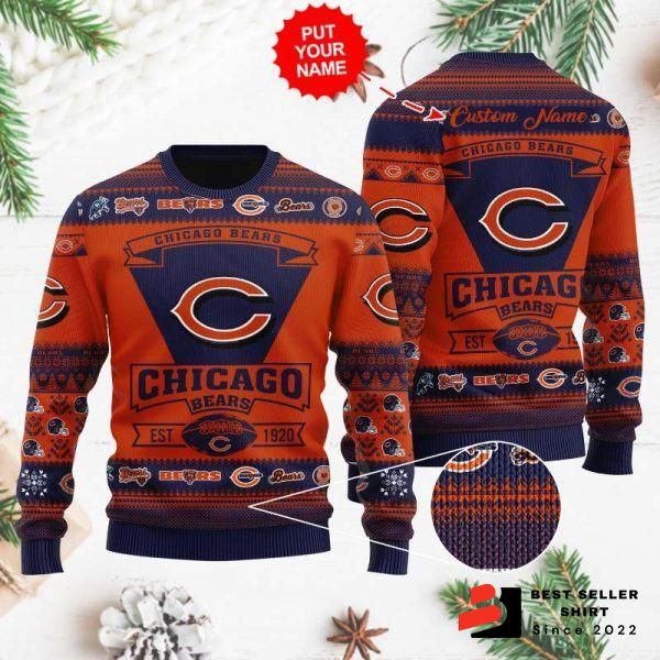 Bears Logo Chicago Ugly Christmas Sweater Xmas Gift Custom Unisex Sweater 1