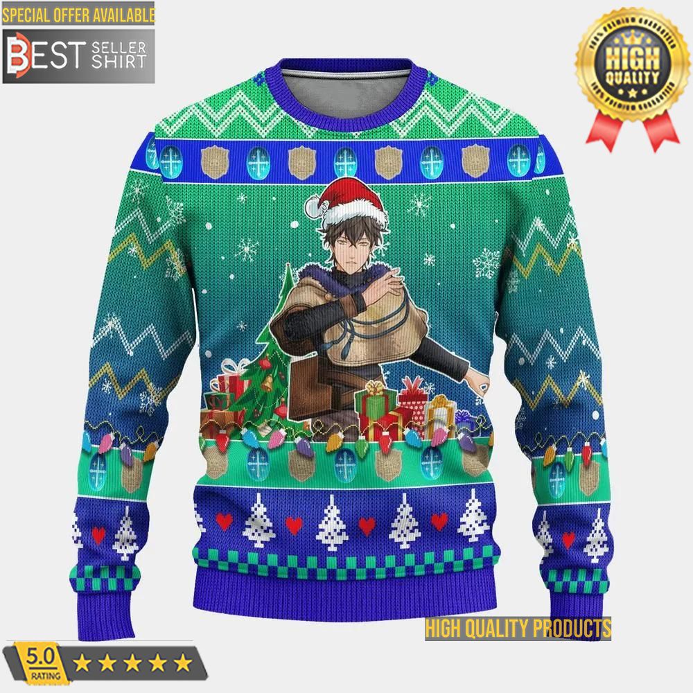 Black Clover Anime Yuno Ugly Sweater Gifts Christmas Gifts Dad Gifts 1