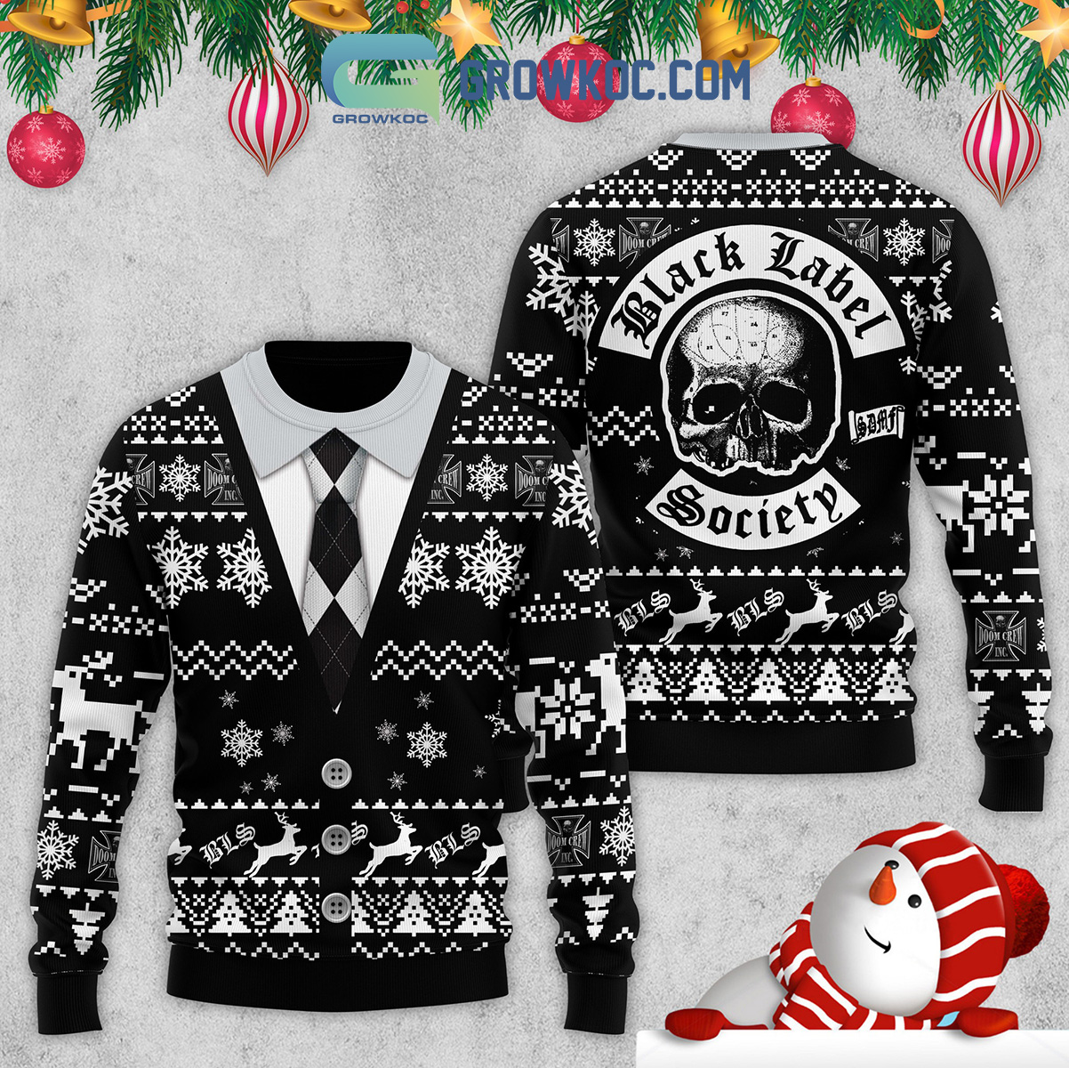 Black Label Society Snow Christmas Ugly Sweater2B1 WNXxO