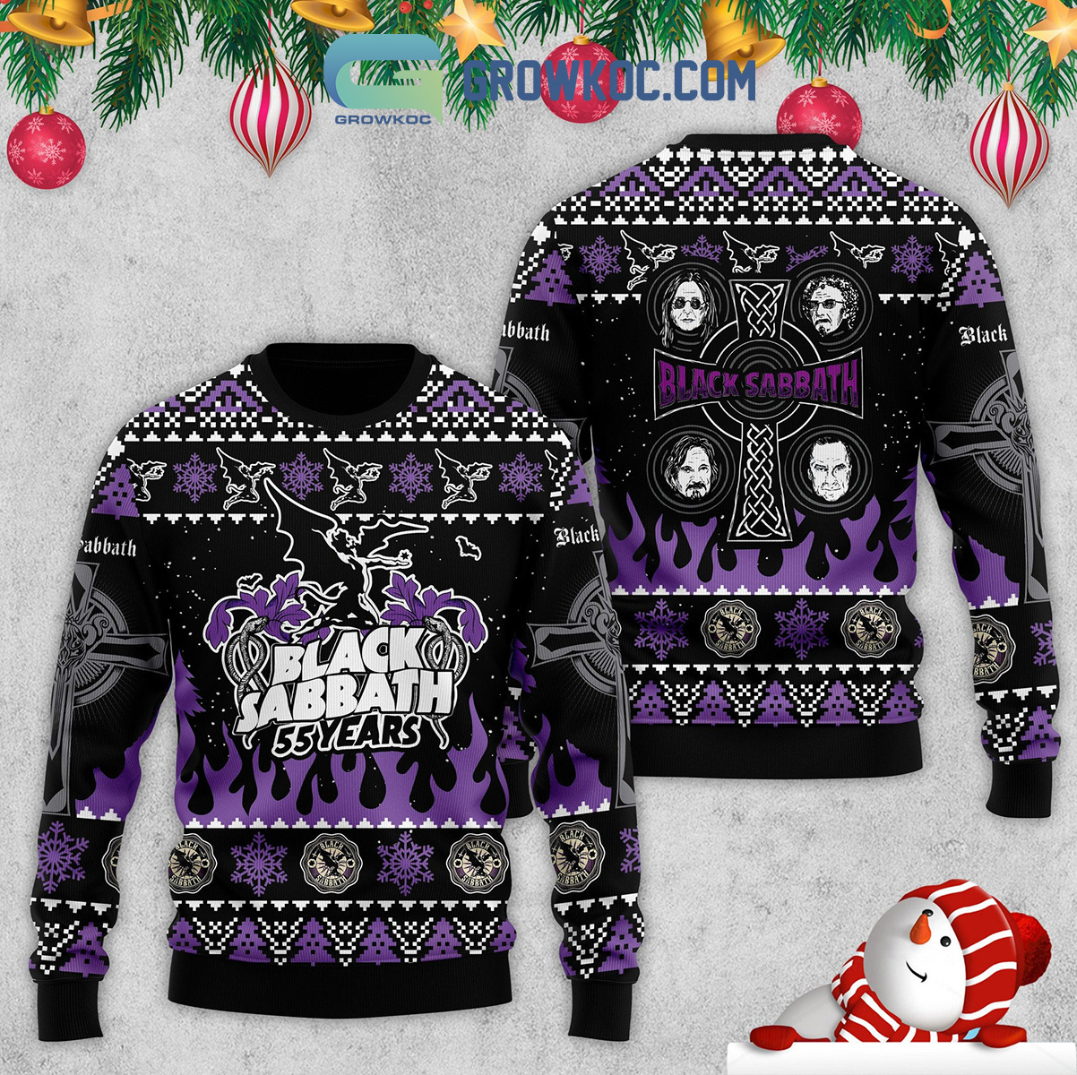 Black Sabbath Heavy Metal Rock Band 55 Years Anniversary Christmas Ugly Sweaters2B1 6Tt2G