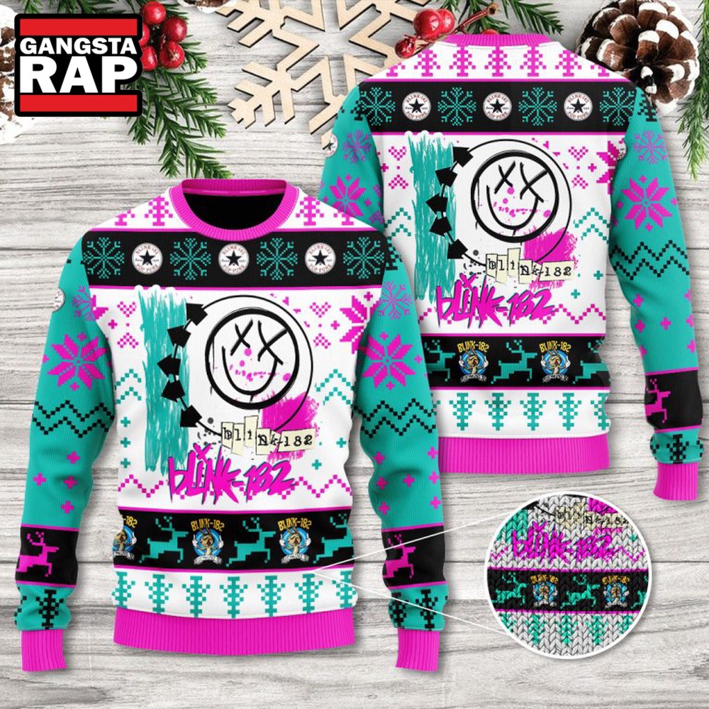 Blink 182 Band Fans Gift Ugly Christmas Sweater