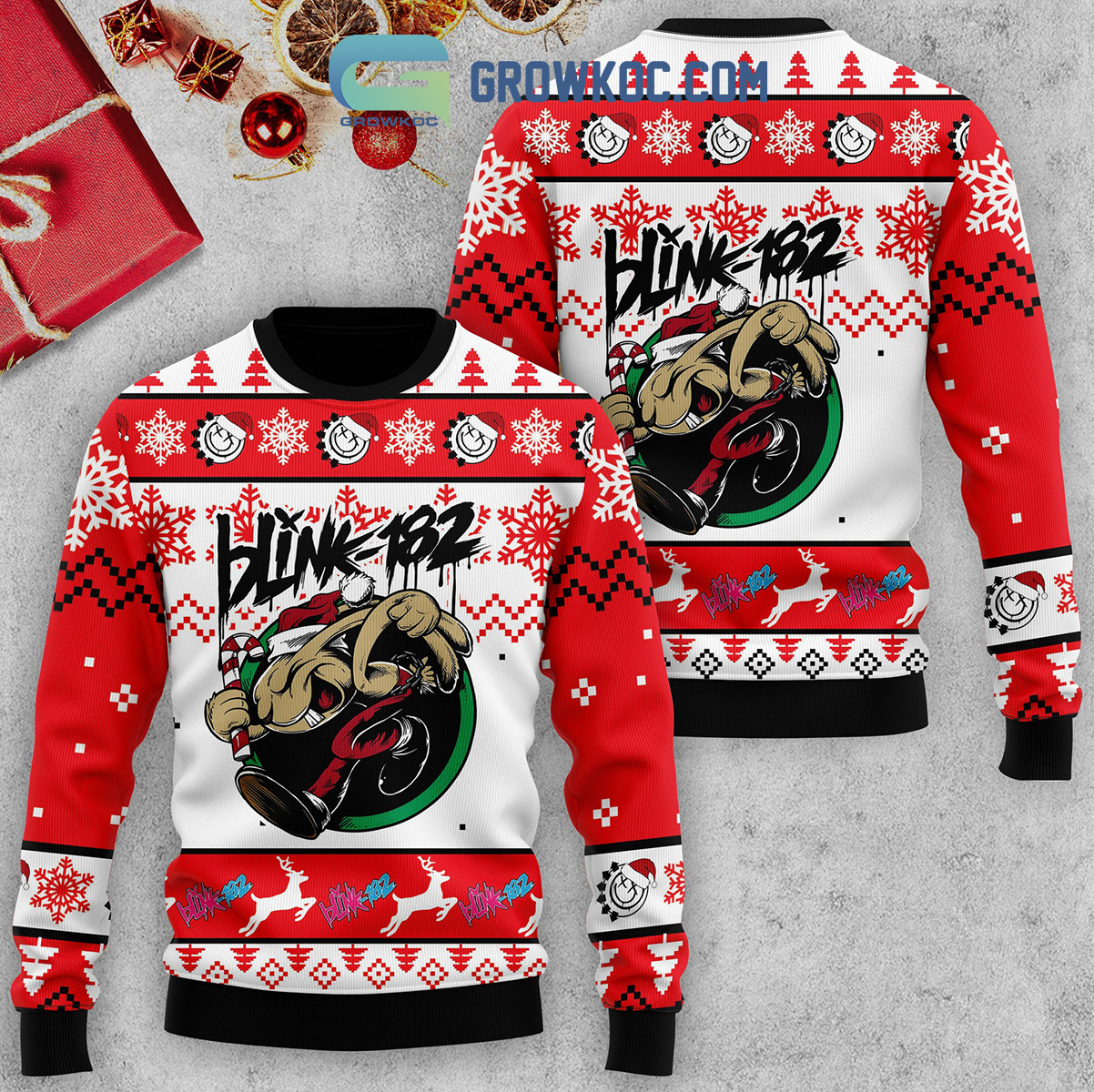 Blink 182 Merry Christmas Ugly Sweater2B1 hOPhI