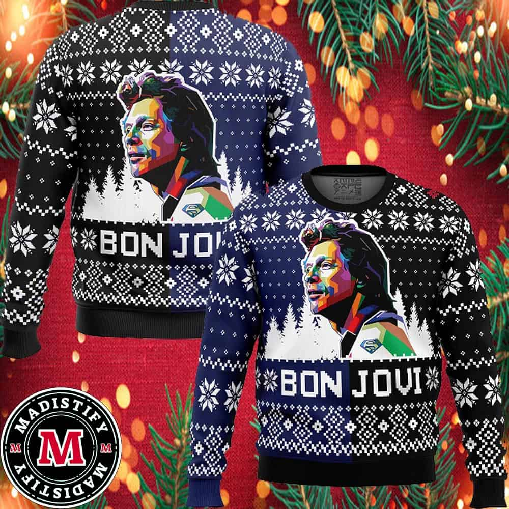 Bon Jovi Ugly Christmas Sweater 2024 Unisex Sweater Xmas MRmEC h7iilm