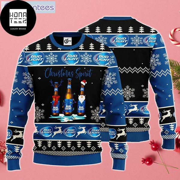 Bud Light Christmas Spirit Beer Bottles For Beer Lovers Xmas Gifts 2023 Ugly Christmas Sweater 76752012 1