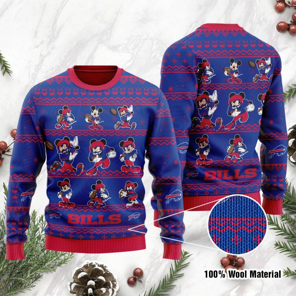 Buffalo Bills Gifts Mickey Mouse Player Christmas Ugly Sweater Buffalo Bills Christmas Sweater 1