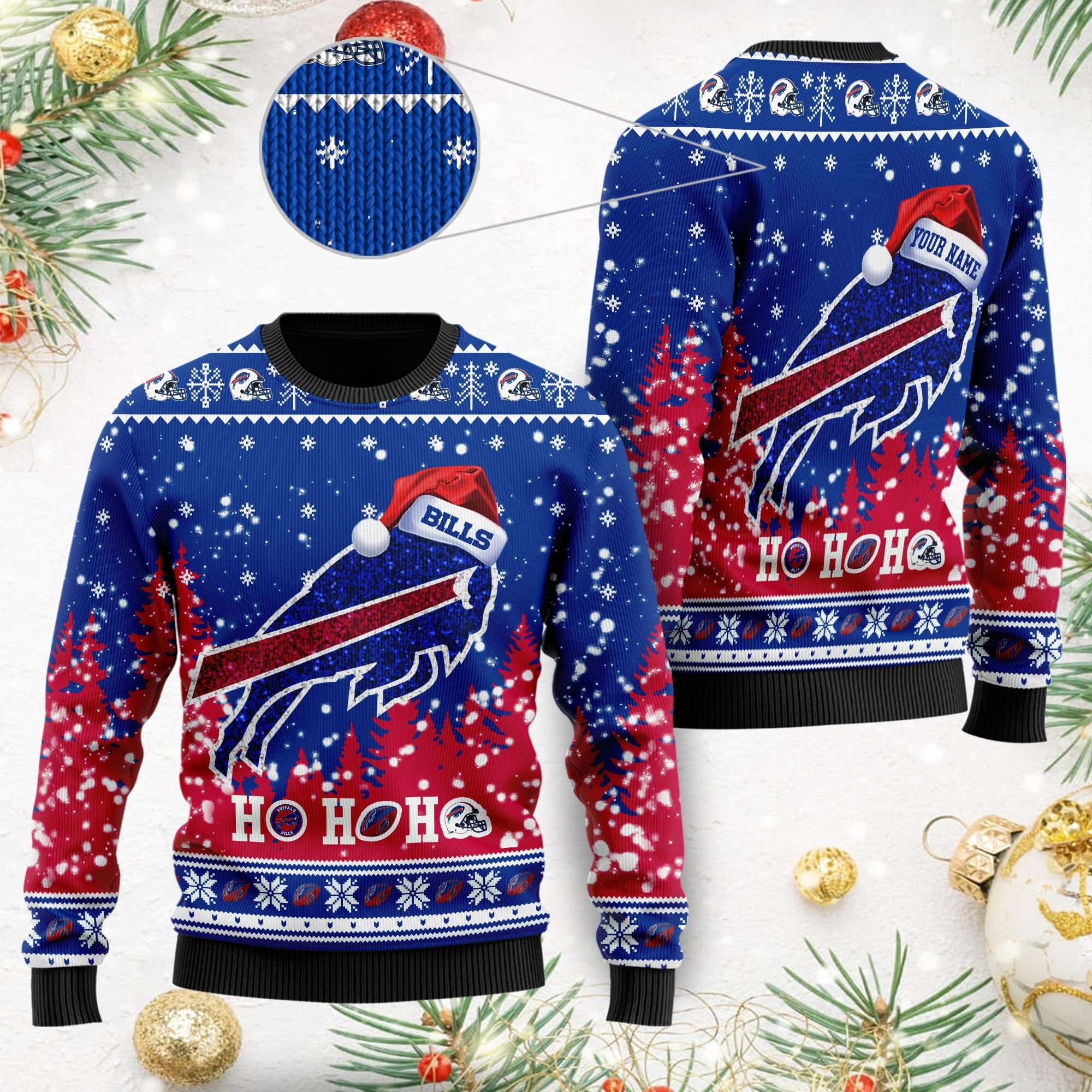 Buffalo Bills Santa Hat Christmas NFL Ugly Sweater Buffalo Bills Ugly Sweater 1