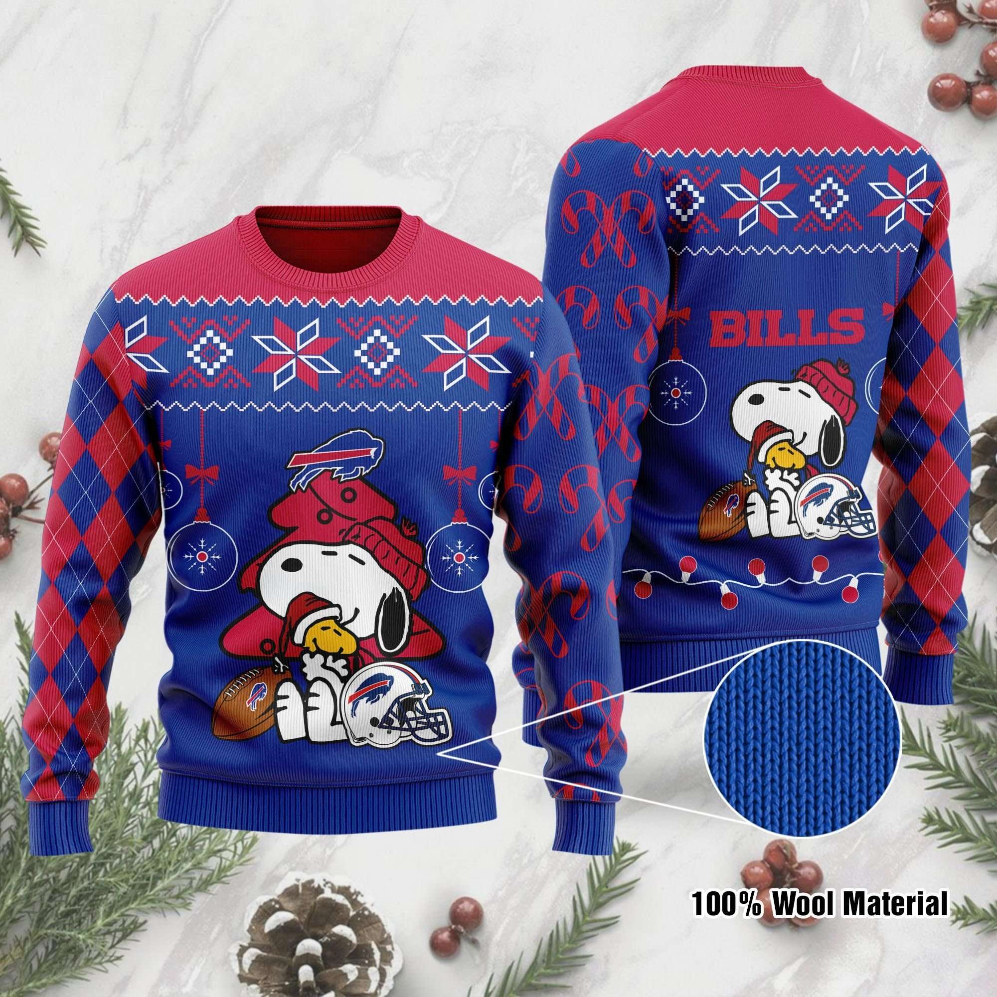 Buffalo Bills Snoopy And Woodstock Christmas Ugly Sweater Buffalo Bills Ugly Sweater 1