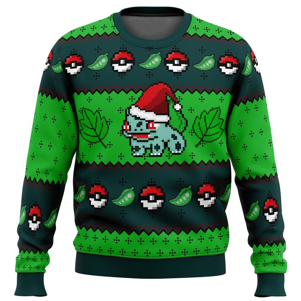 Bulbasaur Santa Hat Pokemon Ugly Christmas Sweater 1