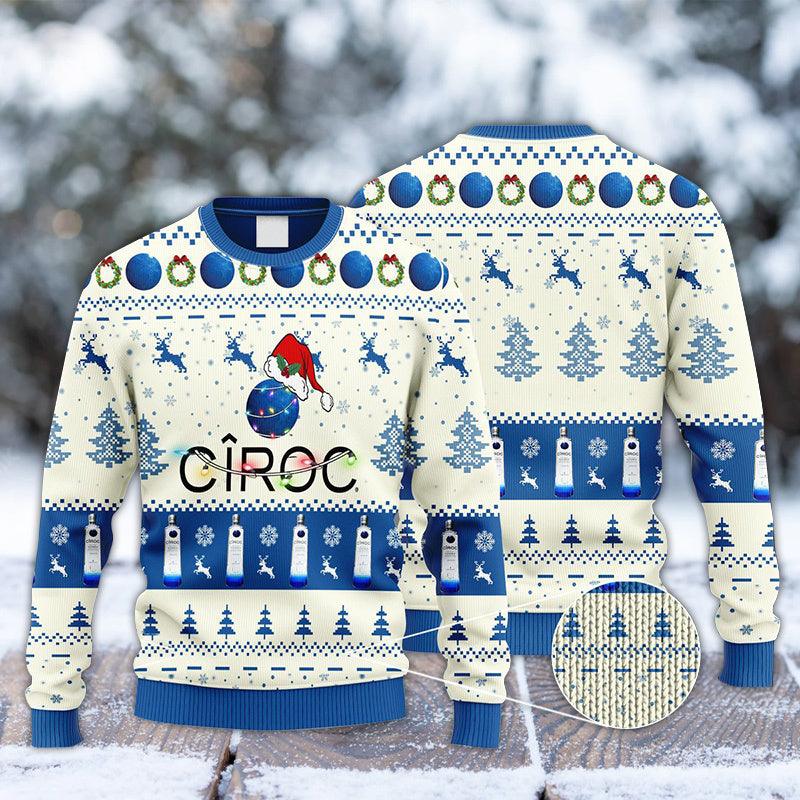 CIROC Santa Hat Christmas Knitted Ugly Christmas Sweater