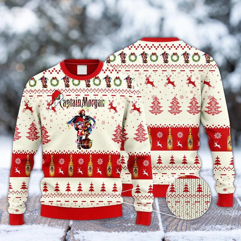 Captain Morgan Santa Hat Christmas Knitted Ugly Christmas Sweater