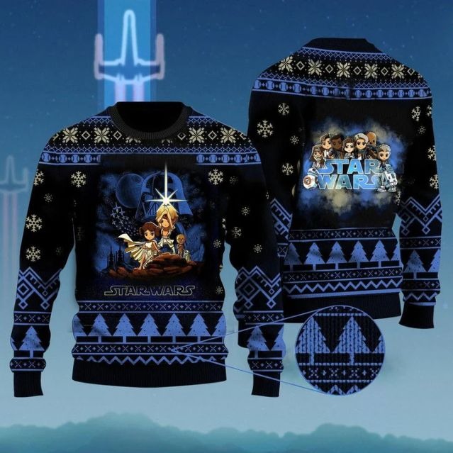 Cartoon Characters Star Wars Ugly Christmas Sweater 1