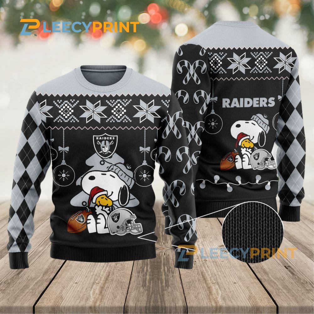 Charlie Brown Peanuts Snoopy Raiders NFL Ugly Sweater 1
