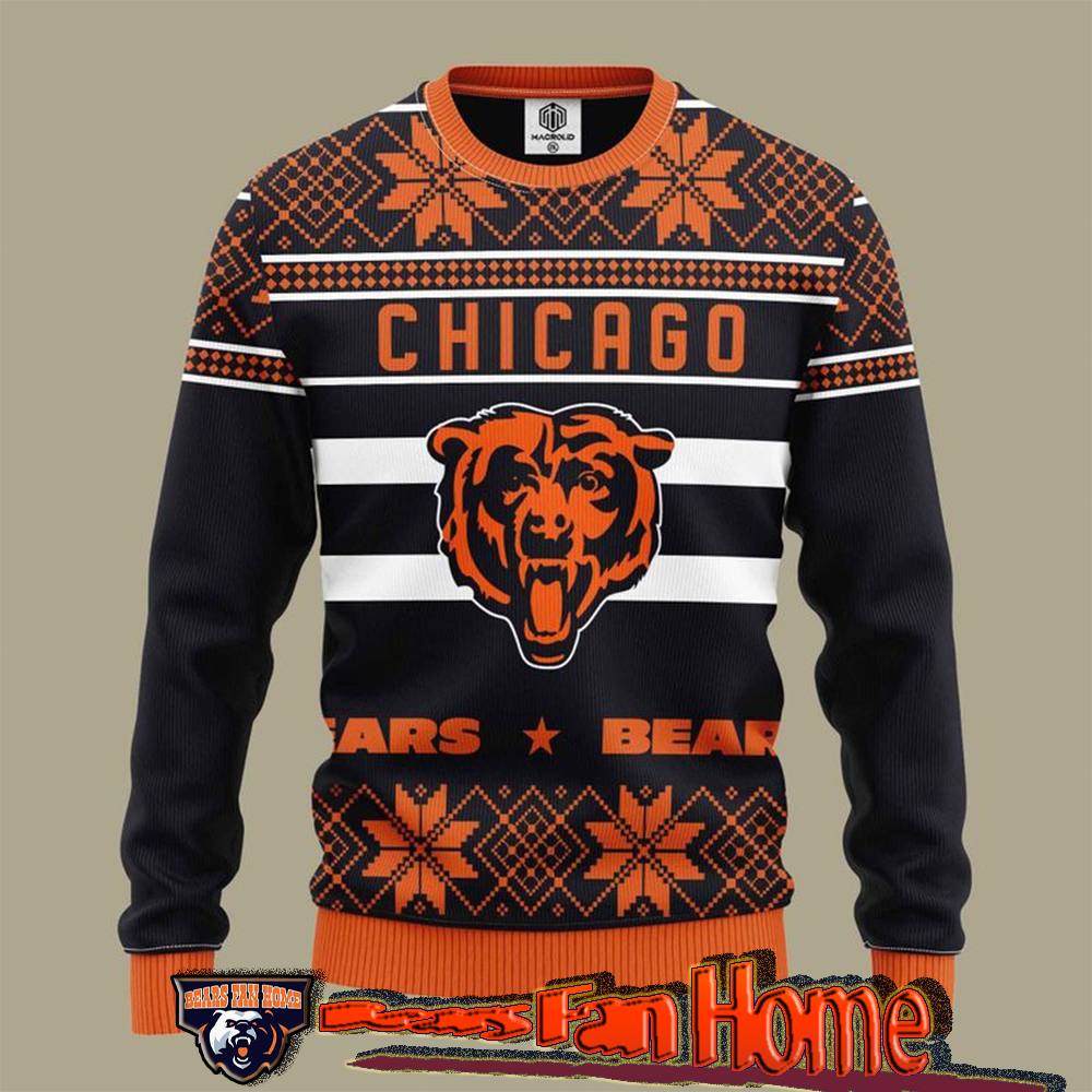 Chicago Bears Logo Ugly Sweater Gift for NFL Fan Chicago Bears Ugly Christmas Sweater 1