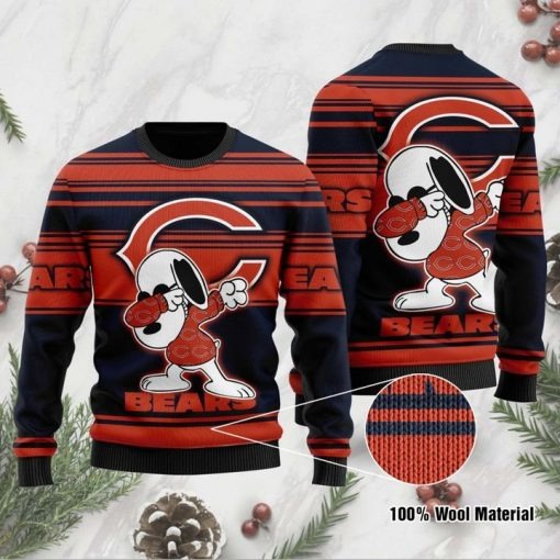 Chicago Bears Snoopy Dabbing Ugly Christmas Sweater Chicago Bears Ugly Sweater 1