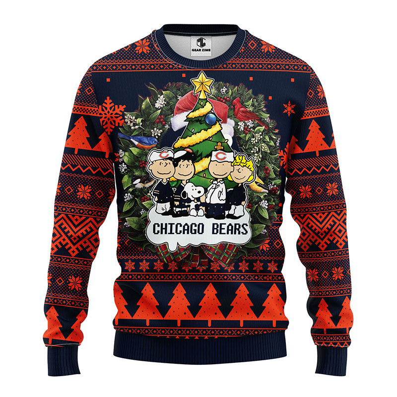 Chicago Bears Snoopy Dog Charlie Brown The Peanuts Christmas Ugly Sweater Chicago Bears Ugly Sweater 1