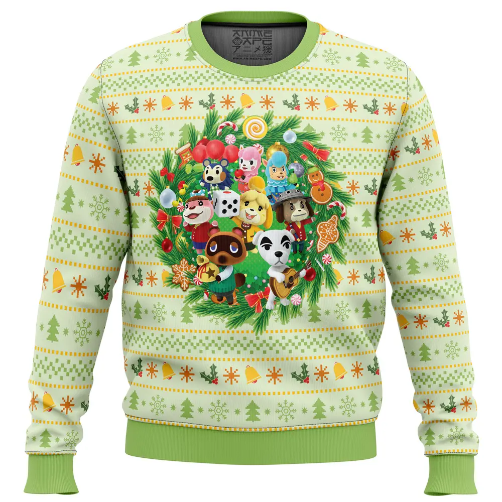 Christmas Animal Festival Animal Crossing men sweatshirt FRONT mockup