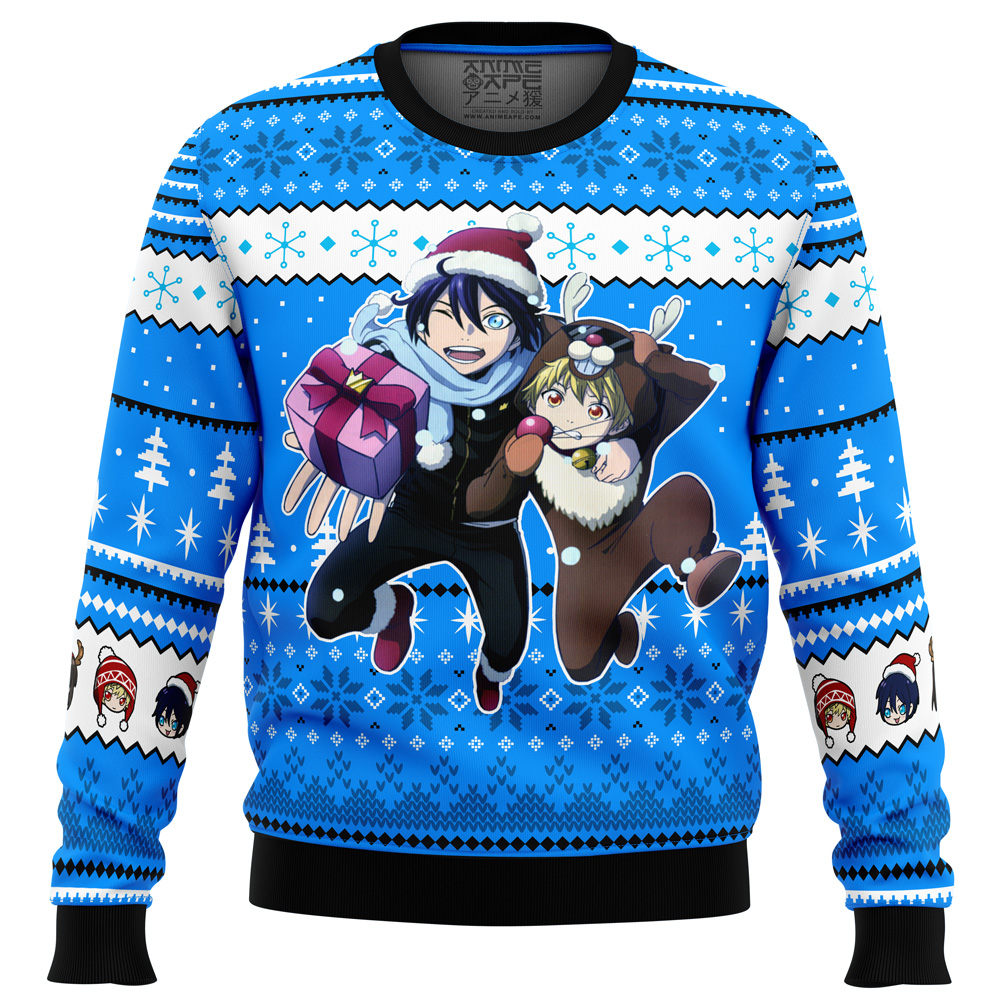 Christmas Noragami Noragami Ugly Christmas Sweater FRONT mockup