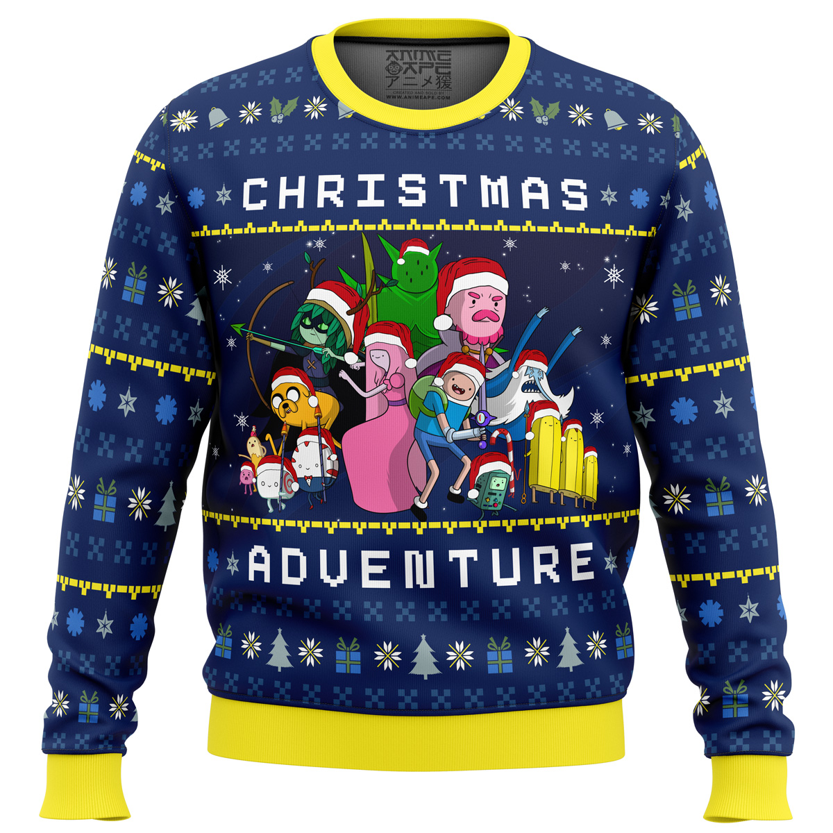 Christmas Quest Adventure Time men sweatshirt FRONT mockup