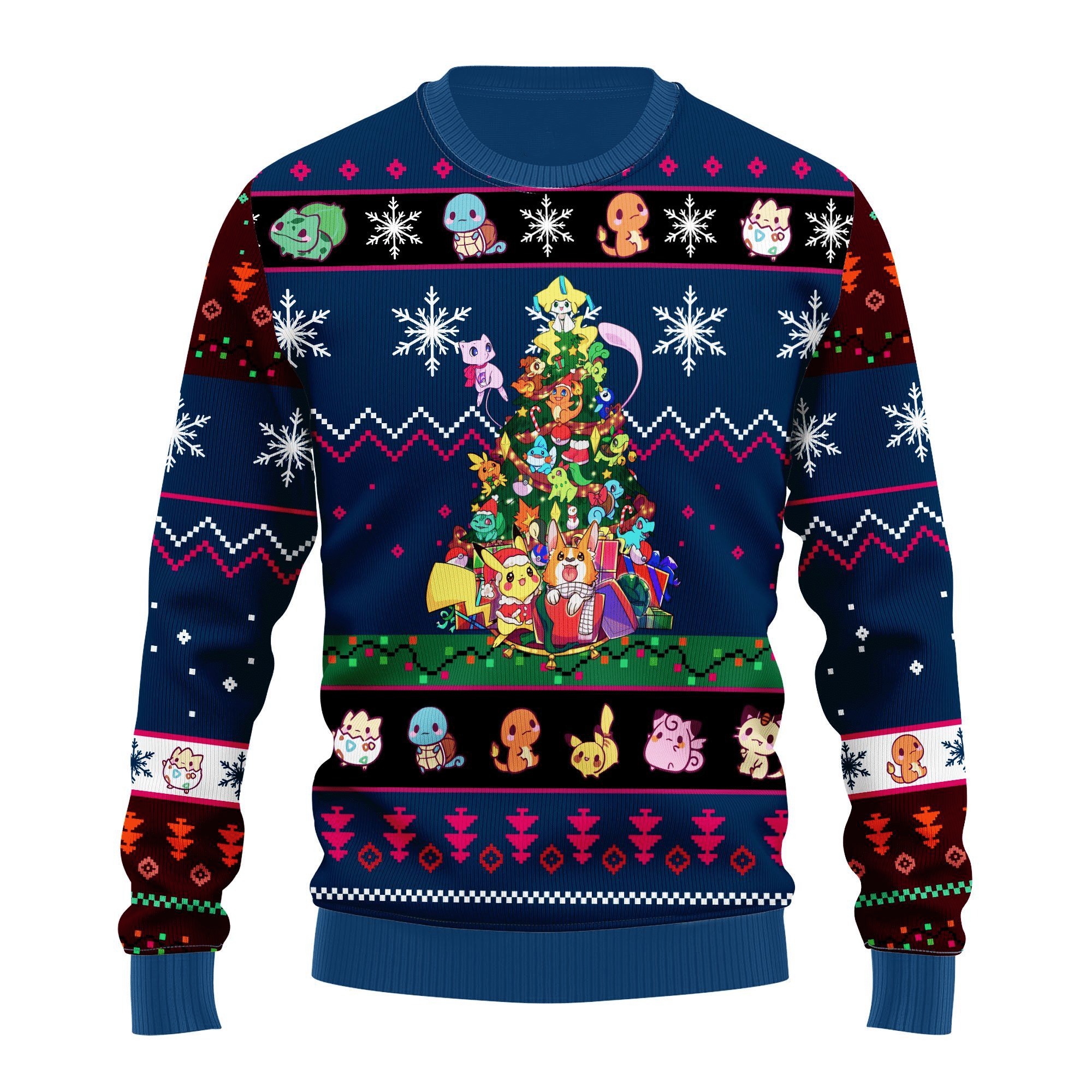 Christmas Tree Anime Pokemon Christmas Sweater 1