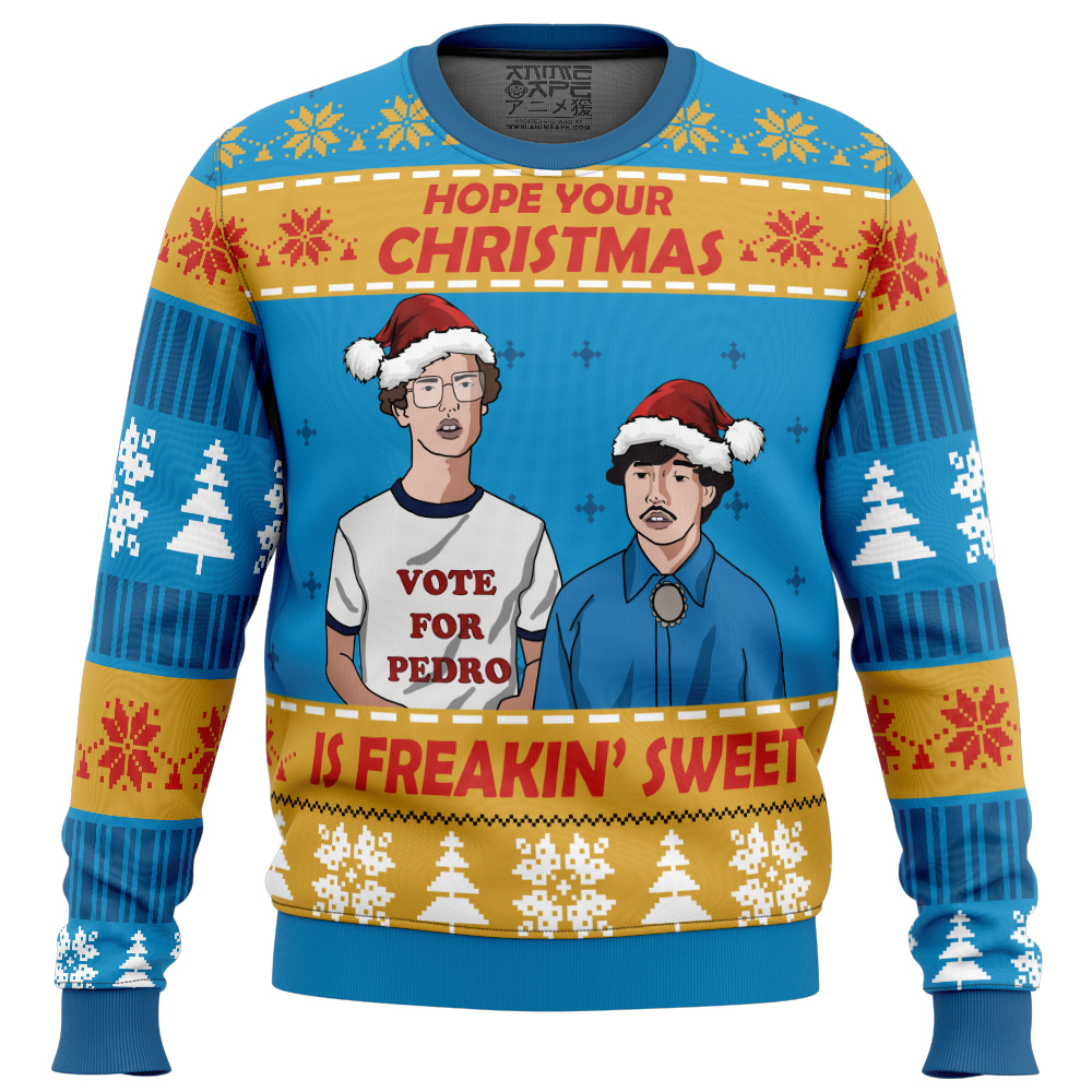 Christmas Vote Napoleon Dynamite Ugly Christmas Sweater FRONT mockup