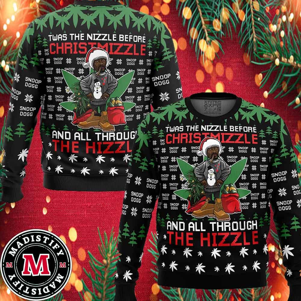 Christmizzle Snoop Dogg Ugly Christmas Sweater 2024 Twas The Nizzle Before Christmizzle And All Through The Hizzle Unisex Sweater Xmas hZTeG zp4cih
