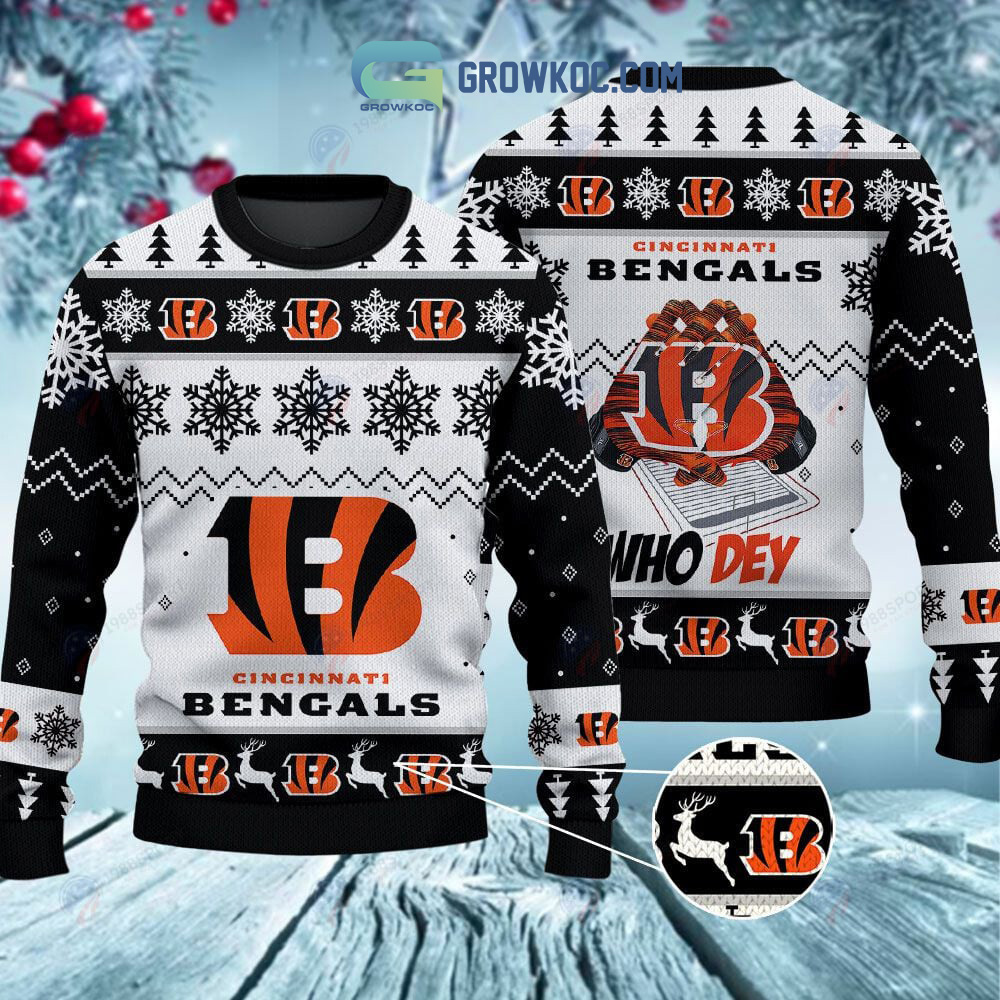 Cincinnati Bengals Who Dey Christmas Ugly Sweater2B1 k7MCC