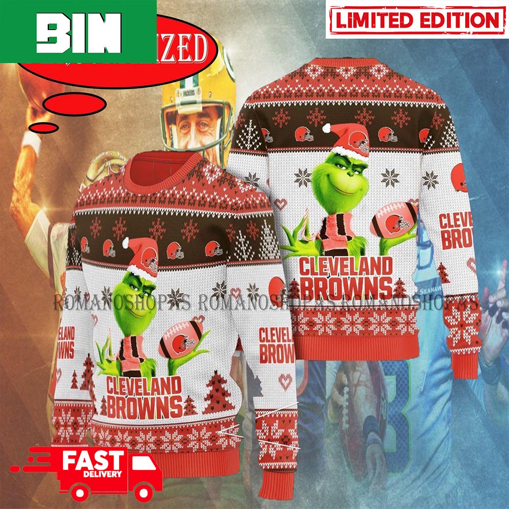 Cleveland Browns NFL x Grinch Holiday 2023 Best Git For Family Ugly Sweater 73374964 1