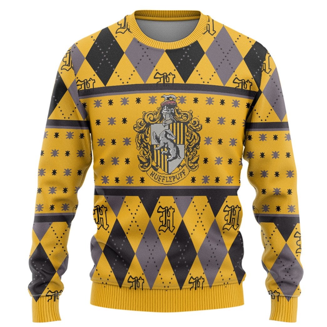 Crest Harry Potter Ugly Christmas Sweater Hufflepuff 1
