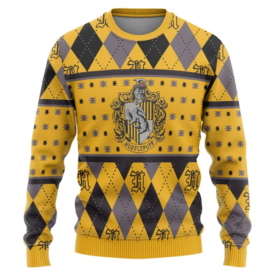 Crest Harry Potter Ugly Christmas Sweater Hufflepuff 1