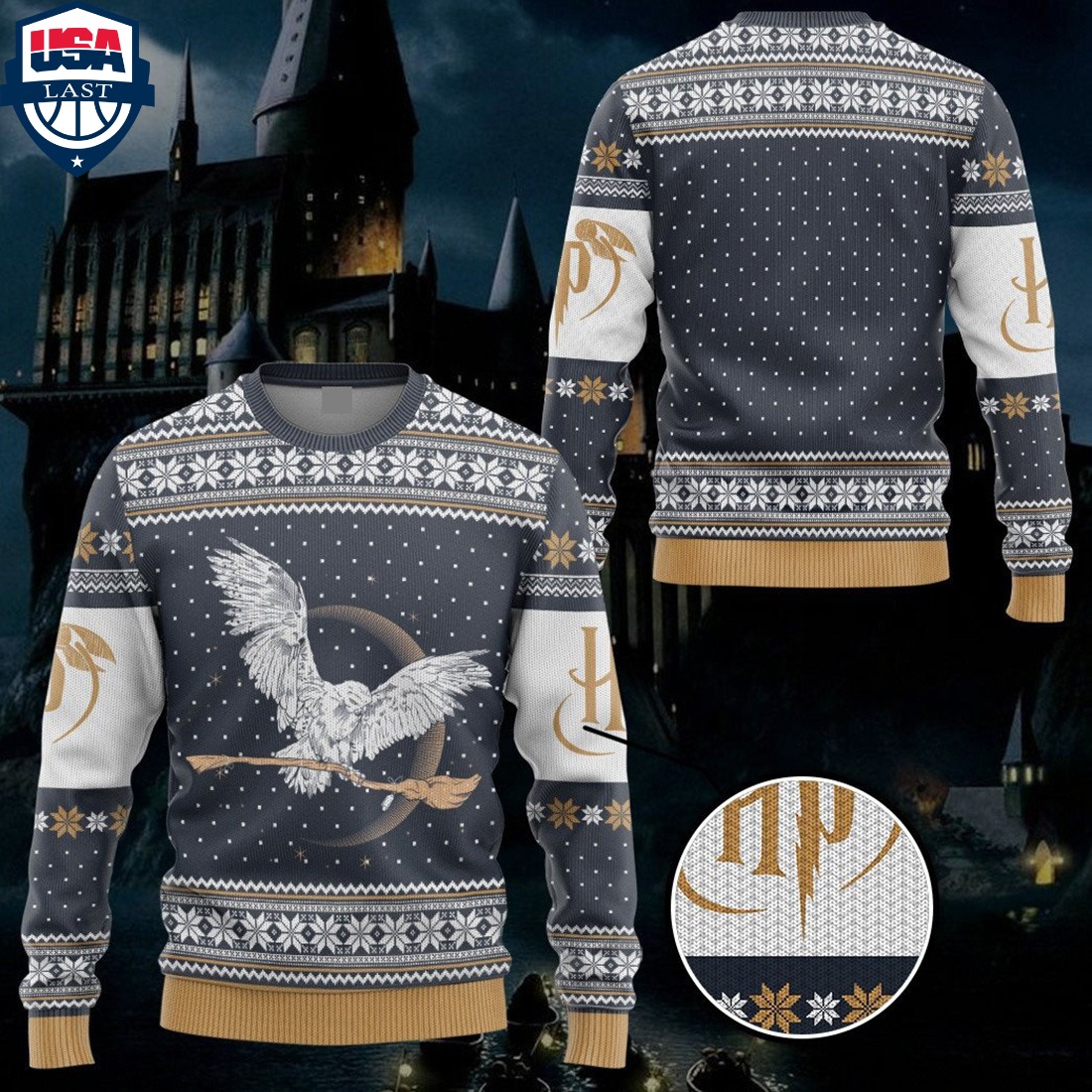 Custom Hedwig Harry Potter Ugly Christmas Sweater 1