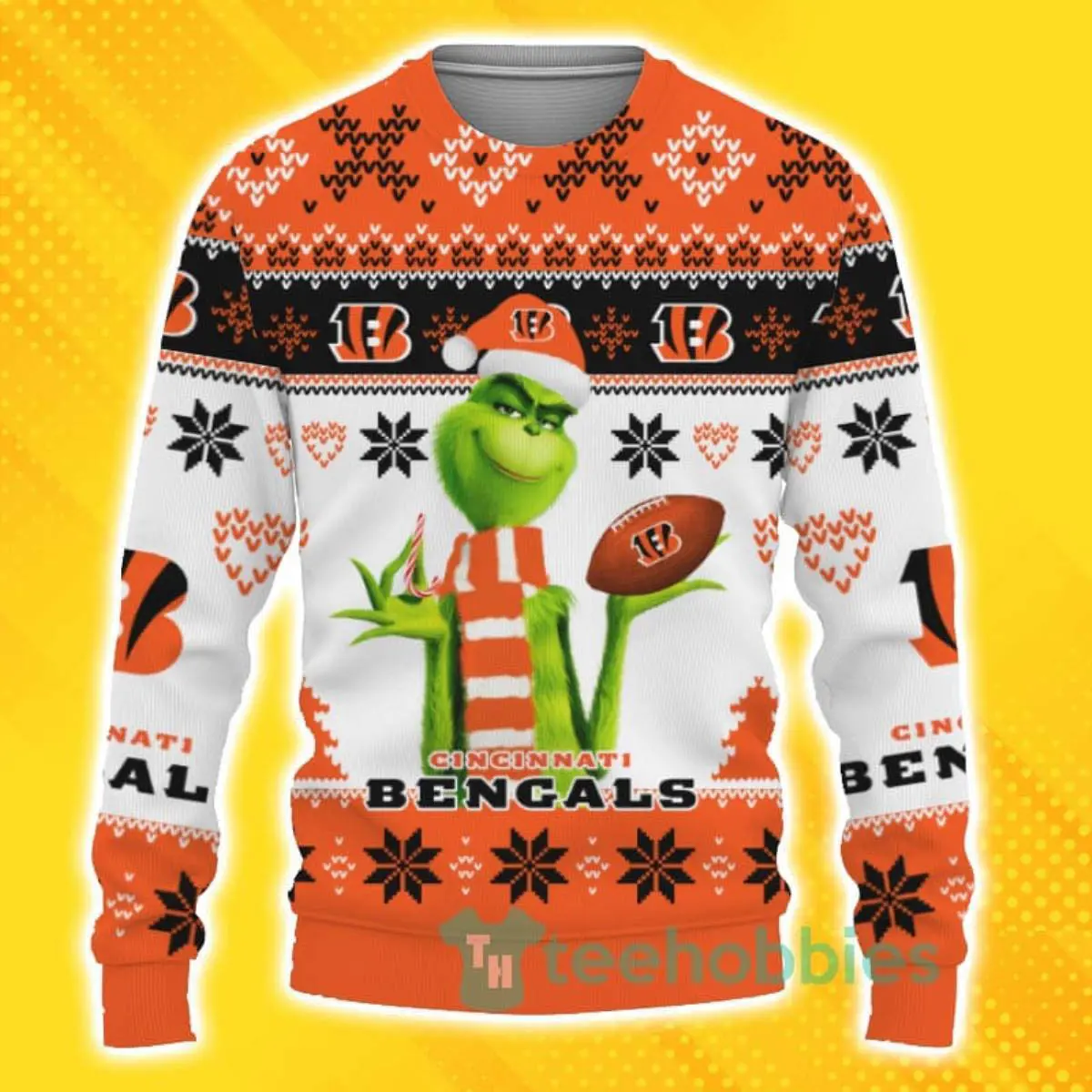 Cute Grinch American Football Cincinnati Bengals Ugly Christmas Sweater For Fans 1