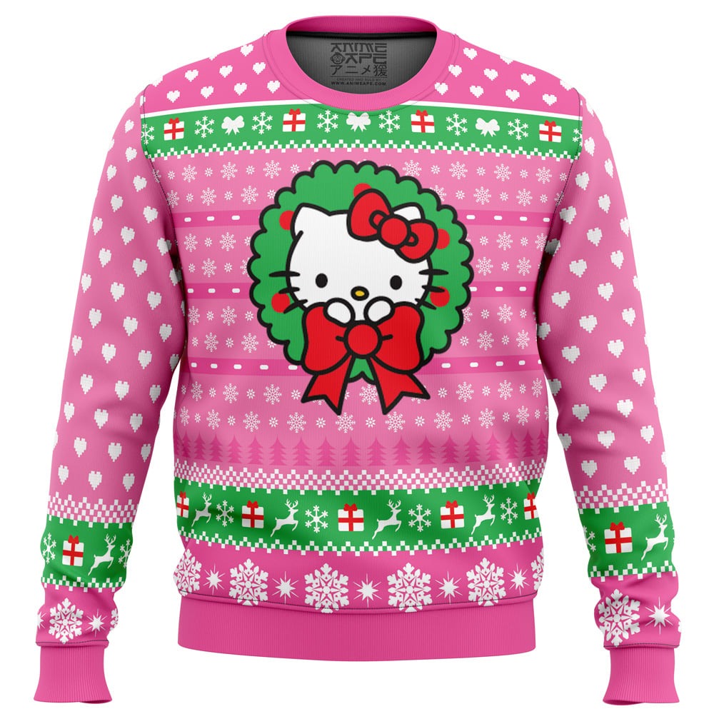 Cute Xmas Face Hello Kitty Christmas Sweater 1