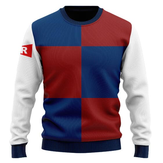 DBZ Android 21 Red Ribbon Army Uniform Ugly Sweater 1